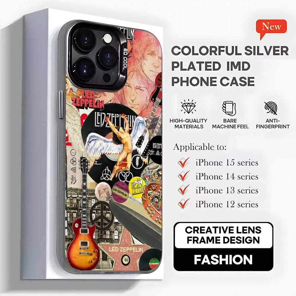 L-Led Z-Zeppelin Phone Case For iPhone 16,15,14,13,12,11,Mini,Pro,MAX,plus,Black Matte Shockproof Cover - Image 5