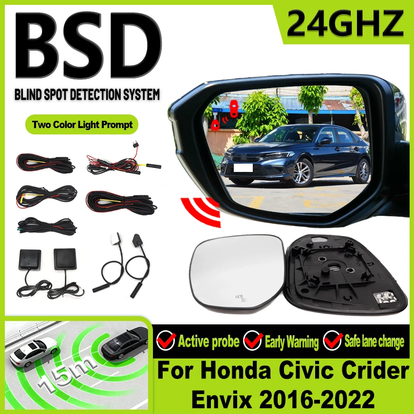 BSD BSM Millimeter Wave Radar Blind Spot Detection System Lane Change Parking Assistance For Honda Civic Crider Envix 2016-2022