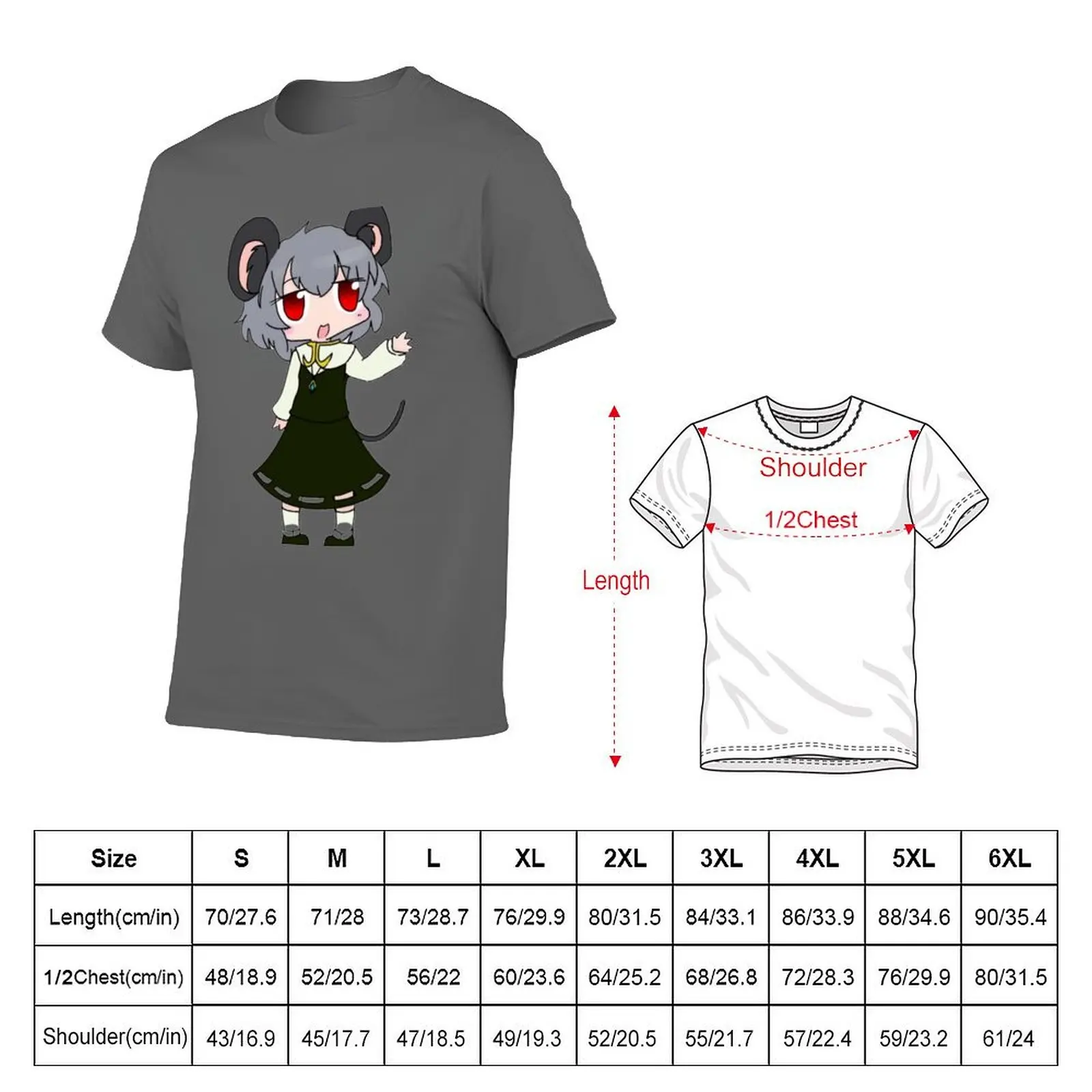Nazrin Nyn Touhou Nazrin Funny mouse girl T-Shirt t shirt for man man tshirt t shirts for man cotton soft T-Shirt