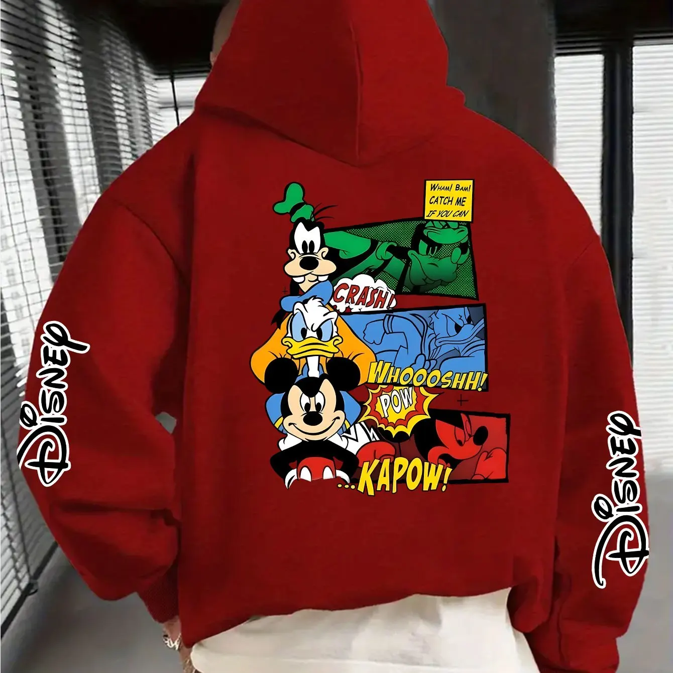 

Men's Disney Mickey Mouse Hoodies Fashion Oversized Streetwear Unisex Sweatshirts Autumn and Winter Fleece Casual Versatile