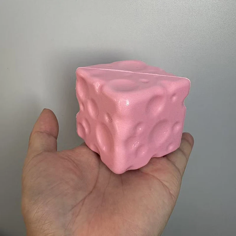 Simulated  Cheese Cube Stress Ball Cheese Shapeable Squeeze Ball Fidget Adult Toy Sensory Anti Stress Festival Gift image 2