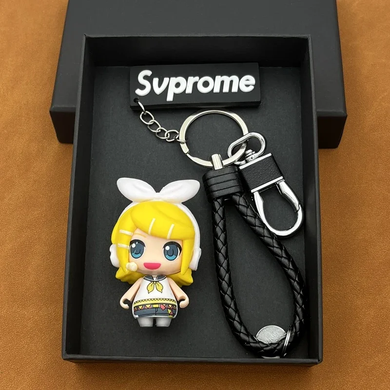 Cute Anime Hatsune Miku Handheld Keychain, Boys and Girls Personalized Creative Bag Pendant, Mirror Sound Link Doll Jewelry Gift