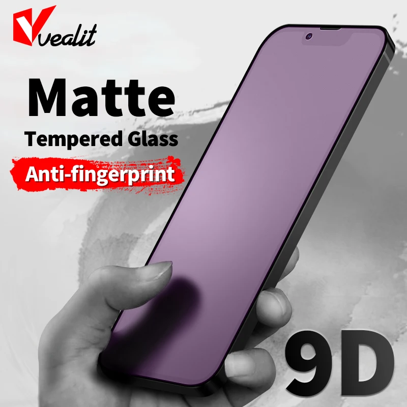 

9D Anti-fingerprint Matte Tempered Glass for iPhone 14 13 12 11 Pro Max Screen Protector iPhone XR XS Max 15 Plus Frosted Glass