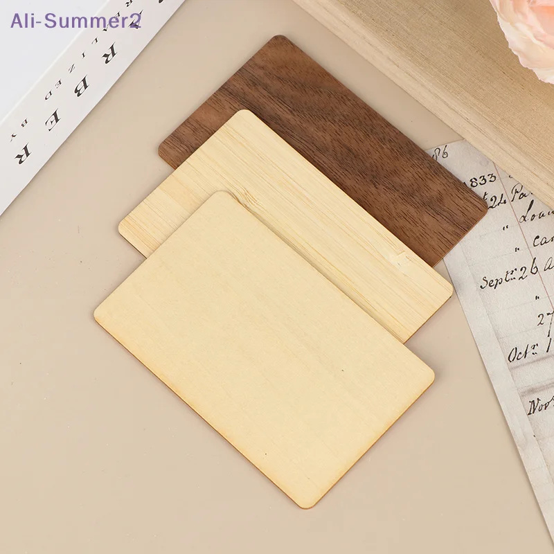 {Summer2} Wooden Blank NFC Card 13.56MHZ RFID Tag 504Bytes 215Ntag Chip Membership Contactless Social Recognition Lasercard