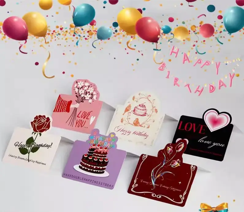 Blessing Card 3D  three -dimensional Folding Birthday Card Six styles Romantic expression of love Handwritten blessing