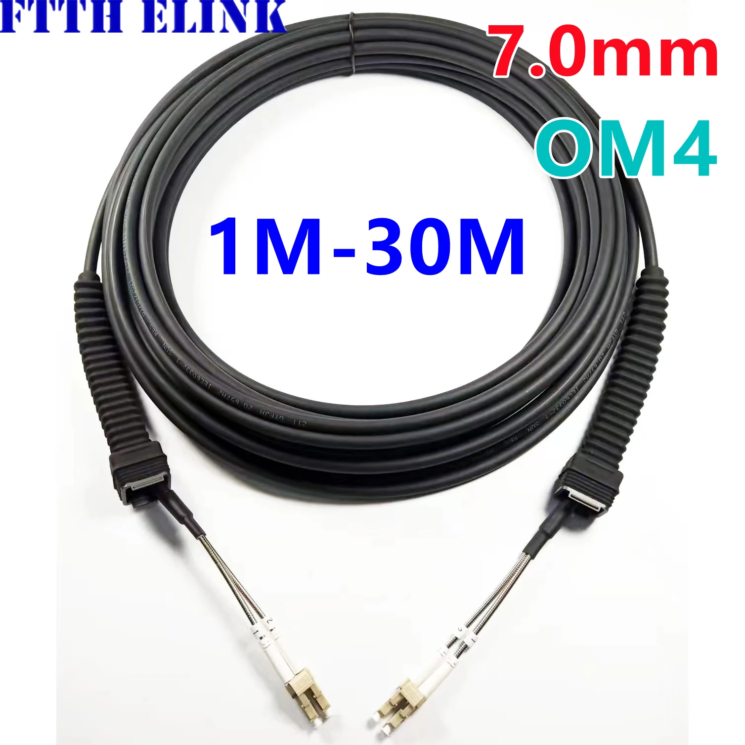 

Outdoor Fiber Optic Patch Cord, CPRI, PDLC, 2C, OM4, NSN, SC, FC, ST, 7.0mm, 1m3m5m10m15m20m25m30m 2 Cores, FTTH, FTTA