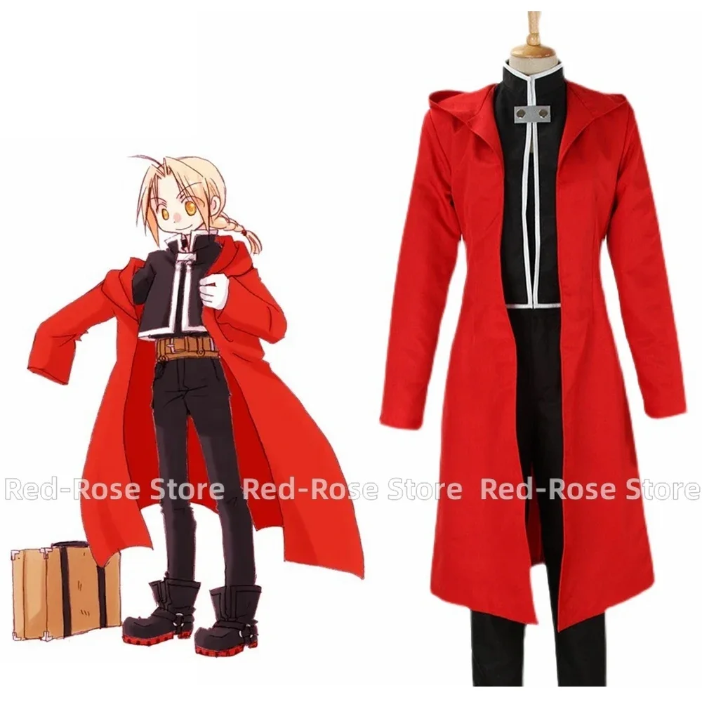 

Unisex Anime Cos Fullmetal Alchemist Edward Elric Cosplay Costumes Outfit Halloween Christmas Uniform Custom Size