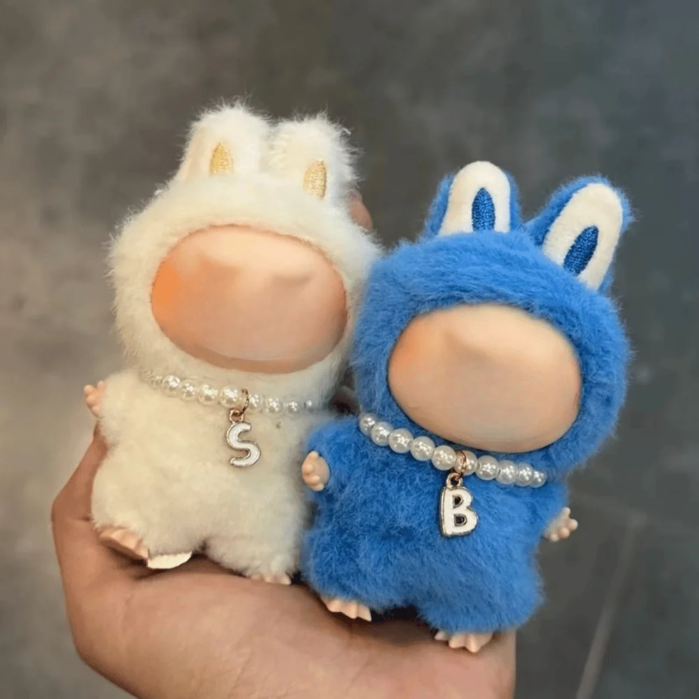 for mini labubu 4.0 clothes Accessories Original pearl letter necklac cute gift Doll DIY Accessories