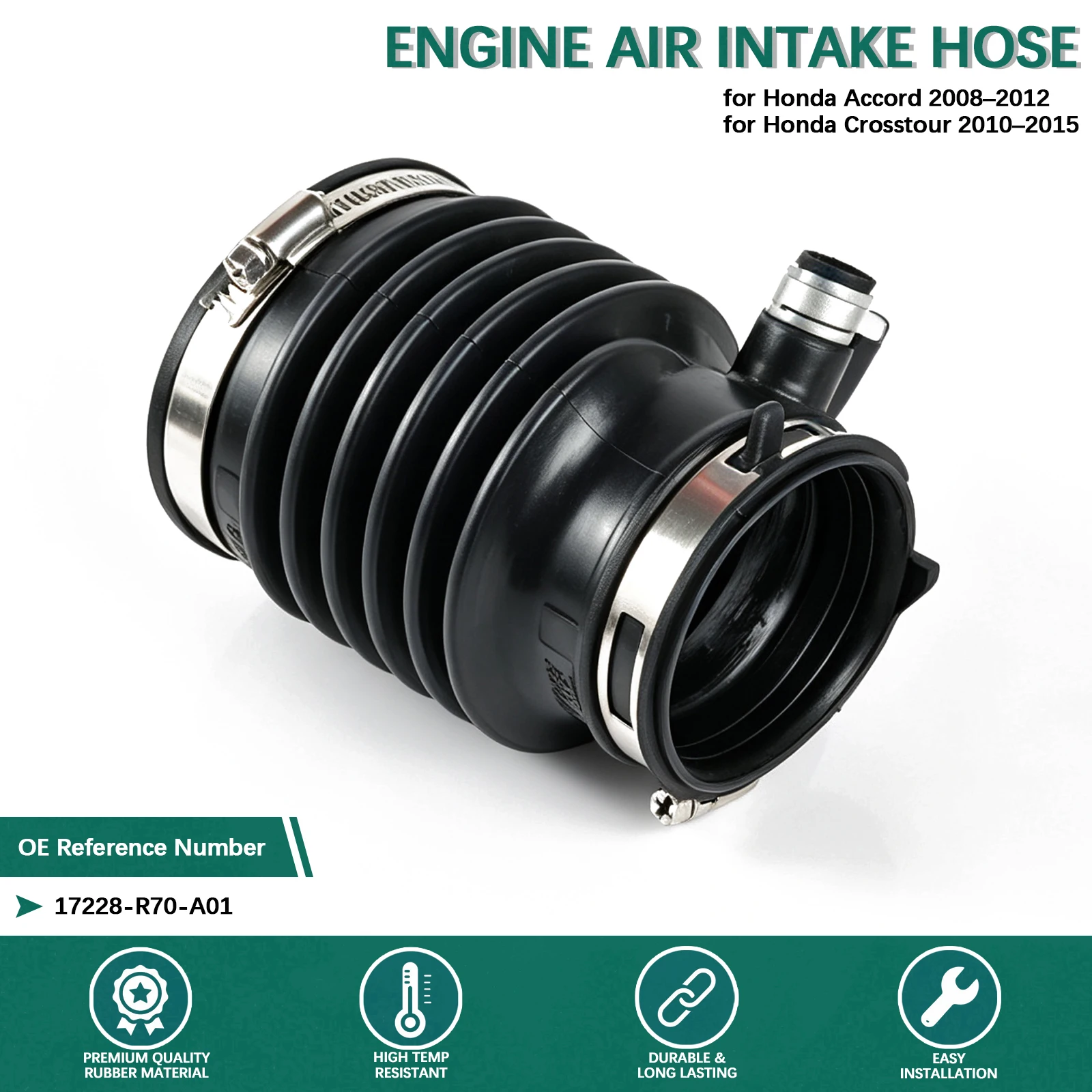 Engine Air Cleaner Intake Hose Tube Pipe 17228-R70-A01 for Honda Accord Crosstour 3.5L V6 2008-2012 for Acura TL TSX 2010-2014