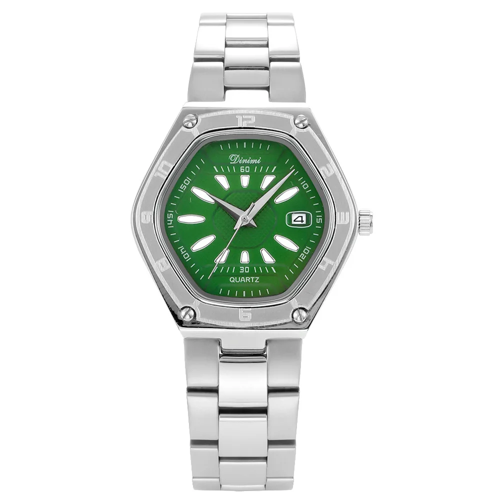 2025 New Steel Band Watch with Polygonal Large Dial Fashionable Personalized Couple Watch Women's Gift Luxury Men's Watch