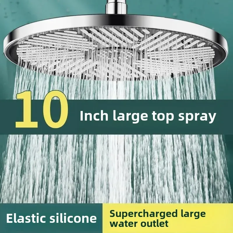 10-inch Big Panel Rainfall Shower Head High Pressure Shower Head Water Saving Top Rain Shower Faucet Bathroom