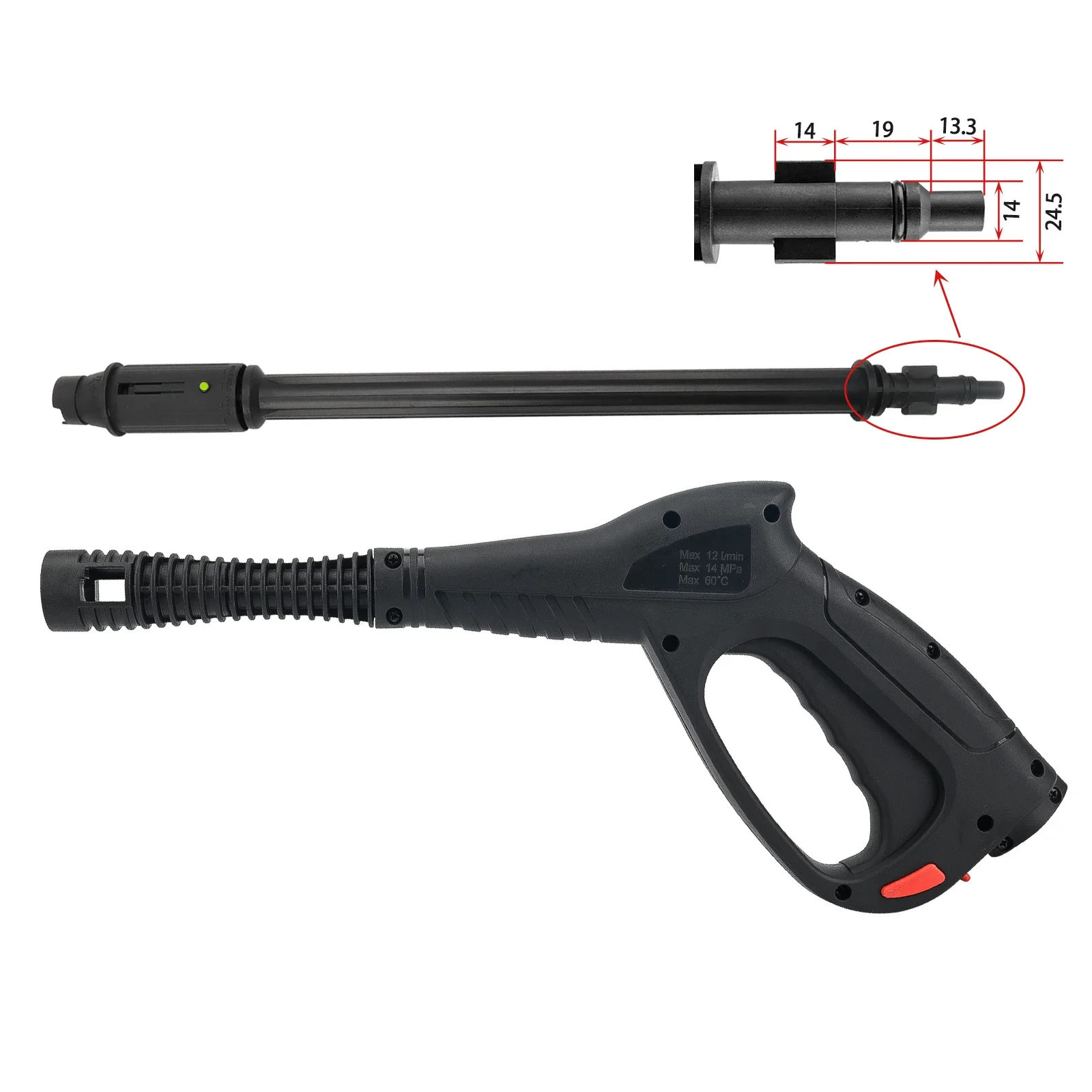 High Pressure Water Gun with Variable Jet Wand Compatible with Portland Husky Ford Pulsar ShopForce Taskforce Powerwasher