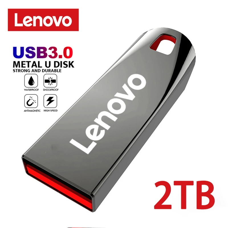 Lenovo 2TB USB 3.0โลหะความเร็วสูง USB แฟลชไดรฟ์ USB ไดรฟ์ปากกากันน้ำ1TB 512GB Memoria USB Flash Disk Type-C Adapter