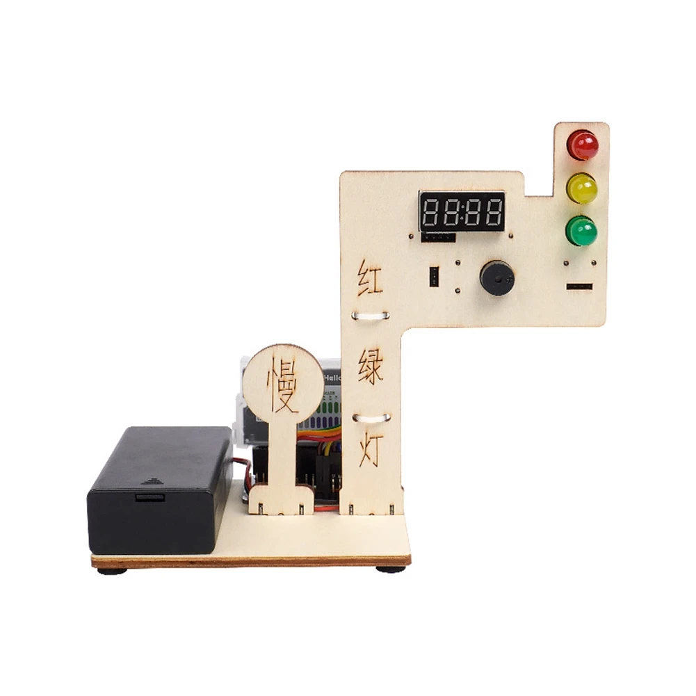 Kit Lampu Sinyal Lalu Lintas KZQ-fDIY Kit Pemrograman Cerdas dengan Kartu Program U+ Kompatibel dengan UNTUK Arduino