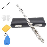 SLADE Silver C Key Piccolo Half-Size Flute  C-shaped Piccolo with Box Cleaning Cloth Rod Gloves Set for Beginner Students