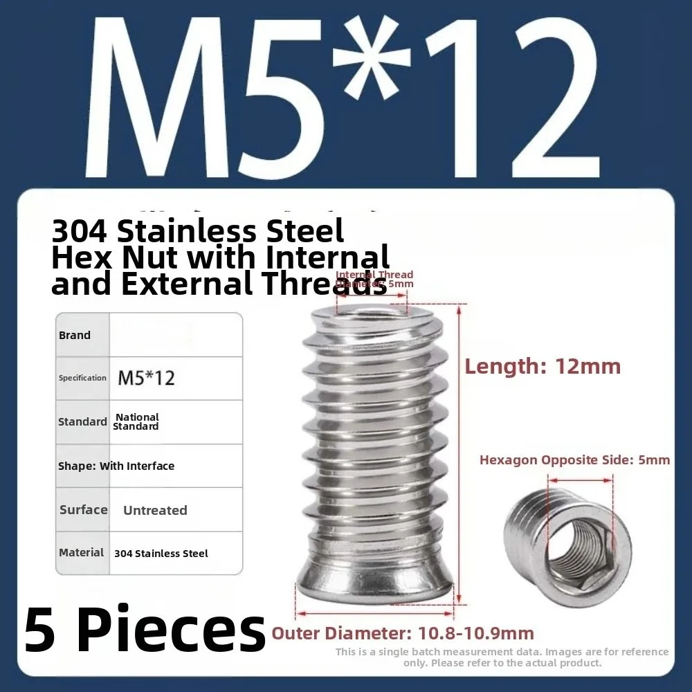 Stainless Steel Insert Nuts Tapered Design M3 M4 M5 M6 M8 Hex Insert Nuts Hex Drive Wood Insert Nuts For Wood Furniture