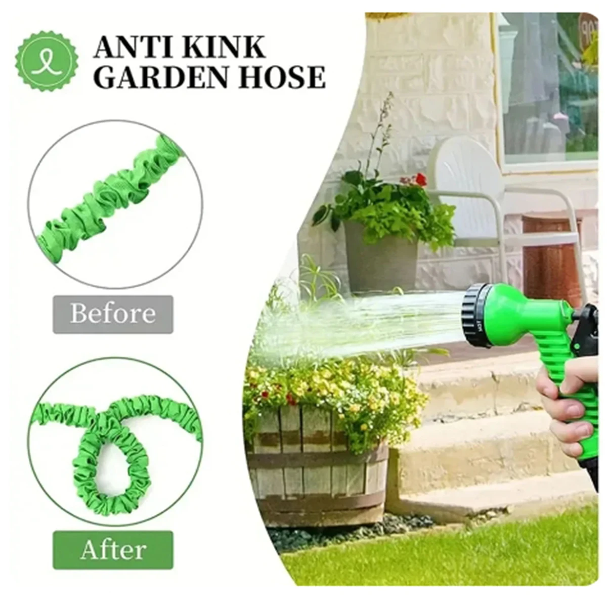 توسيع خرطوم حديقة 25FT-200FT ماجيك انبوب ماء ارتفاع ضغط أداة غسيل السيارات المنزلية اليومية سقي فوهة بندقية
