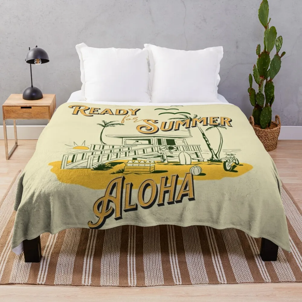 Ready for Summer - Beach Edition - Aloha Throw Blanket manga Loose Soft Beds Quilt Blankets