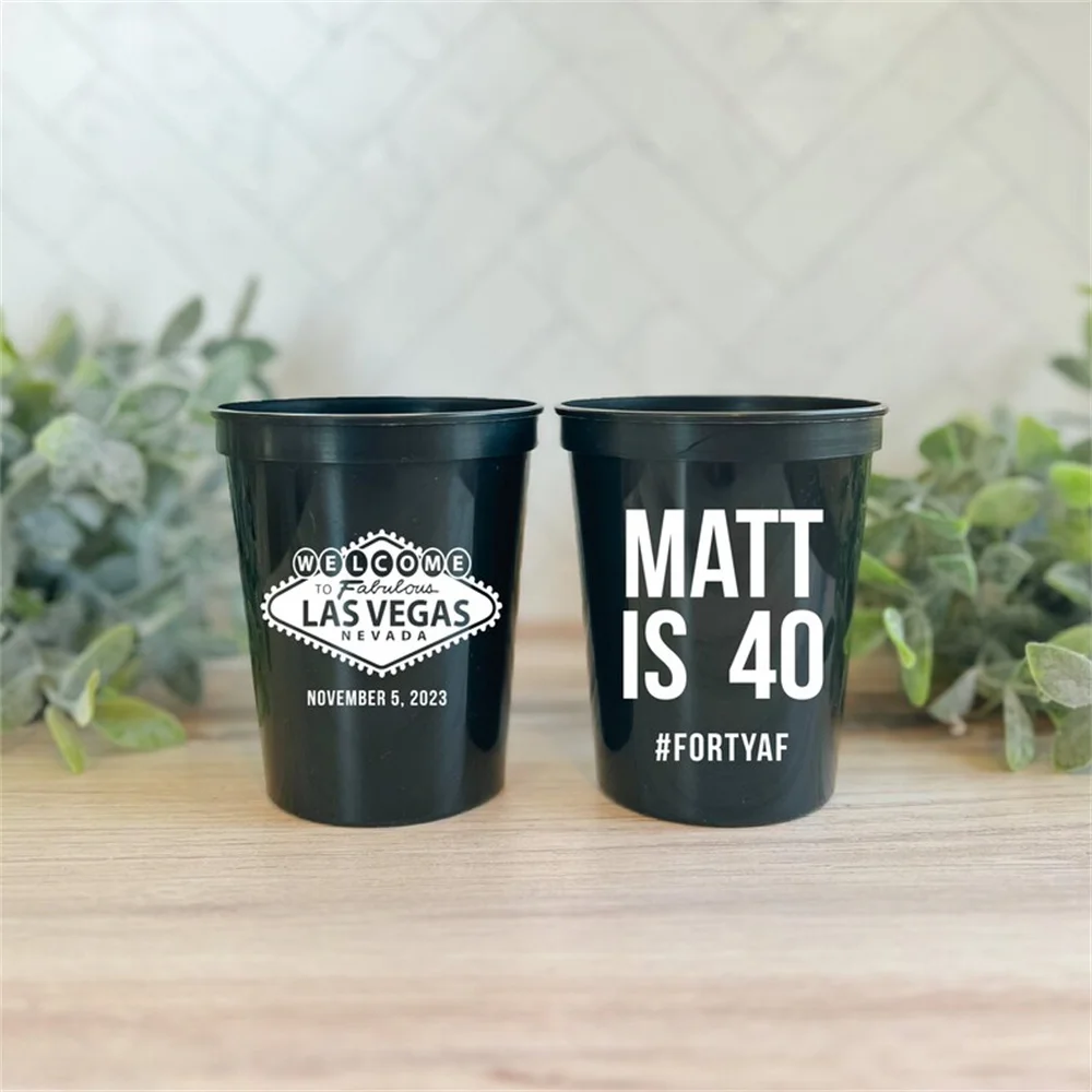 

Vegas Birthday Personalized Stadium Plastic Cups - Birthday Stadium Cups - Birthday Party - Birthday Favor