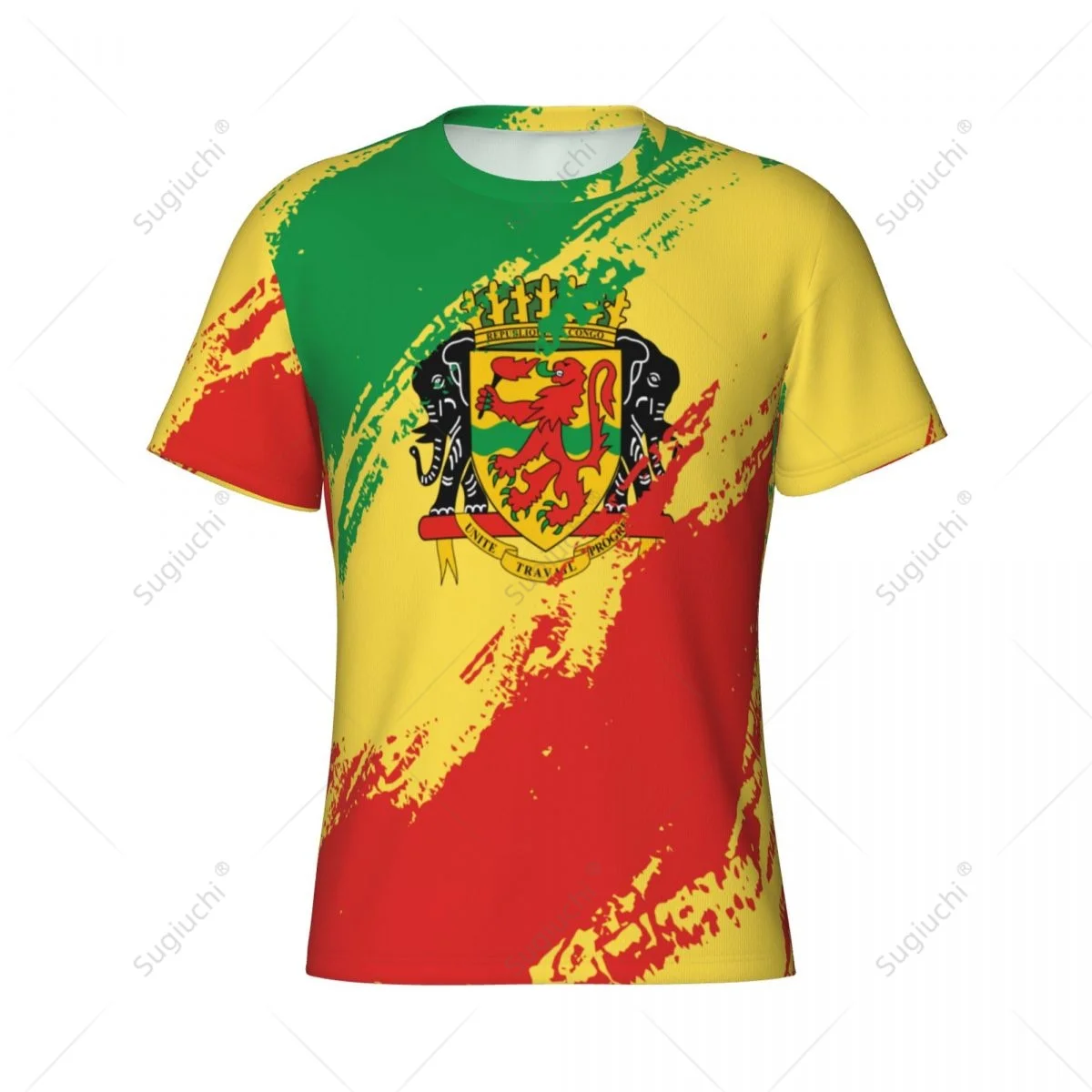 Custom Name Nunber Republic Of Congo Flag Color Men Tight Sports T-shirt Women Tees jersey For Soccer Football Fans