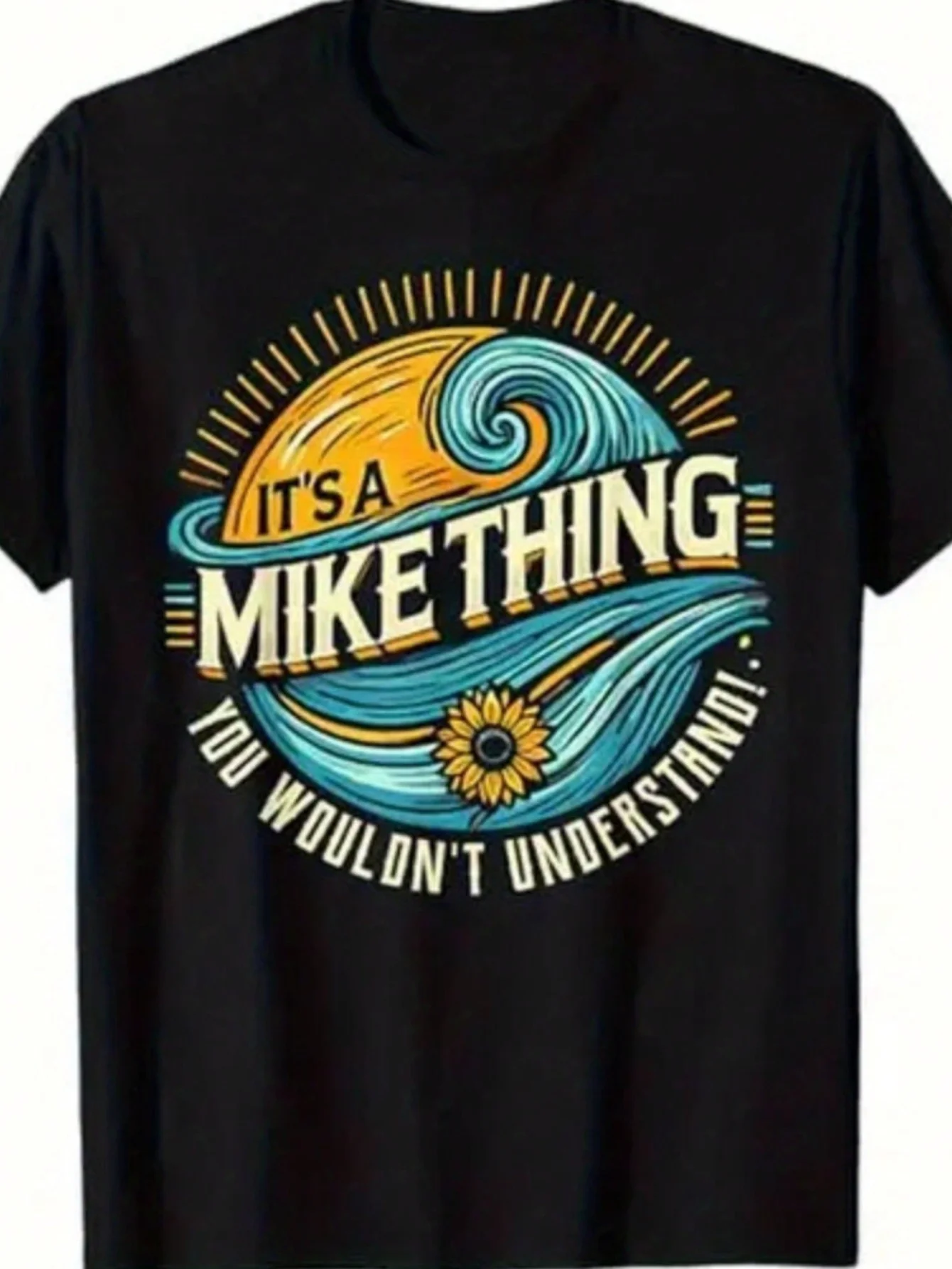 

Мужская яркая футболка с рисунком «It's a Mike Thing», 100% хлопок, жирный дизайн с рисунком Sunburst & Wave