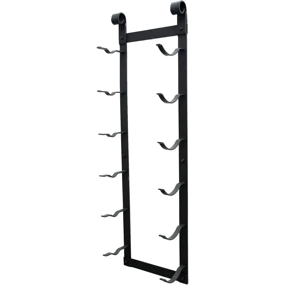 6 Bottle Wall Mounted Wine Rack Stylish Modern Wine Storage with Label Forward Design (Matte Black, Set of 1)