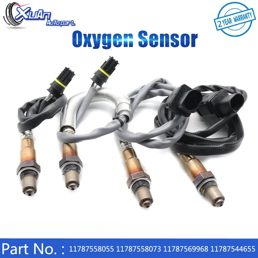 XUAN 4pcs Front Rear Lambda Probe O2 Oxygen Sensor 11787558055 11787558073 11787569968 11787544655 for BMW E60 E61 E90 523I 530I