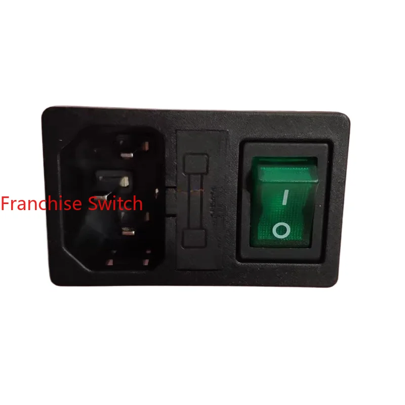 10PCS 3-in-1 with insurance power socket S-03F-12S-4 green light four-foot AC 