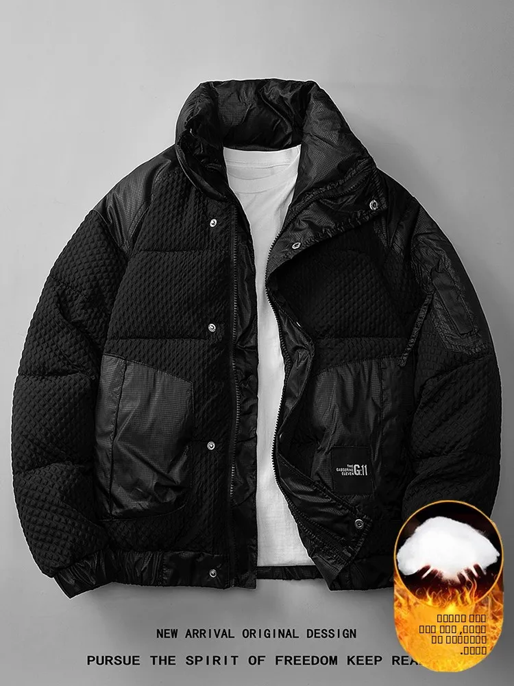 

Men's Thiened Warmth down Cotton Jaet Autumn Winter Faion Brand Haome High-End Feeling Anti-Cold Cotton Outerwear