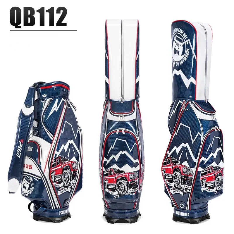 PGM MOO EYES Luxury Men Golf Bag Standard Bagpack Can Hould 13pcs Clubs Waterproof Crystal Leather 3D Embroidered QB112