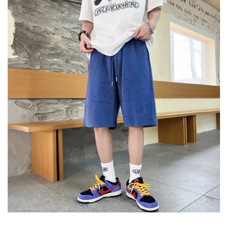 Summer Sports Shorts Men Korean Version Of Loose Large Size Casual Shorts Drawstring Fashion Street Thin Section