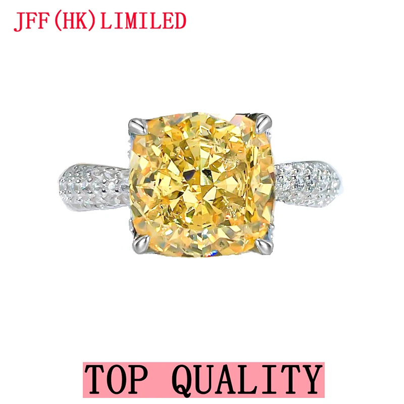 

Yellow diamond 925 sterling silver Raydean ring set in imitation diamond 100% 18K gold 100% 9K gold ring Wedding ring