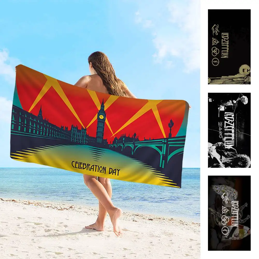Rock Band L-Led Z-Zeppelin Beach Towel Colorful Bath Towels for Girl Microfiber Quick Dry Custom Sand Free Beach Yoga Spa Gym