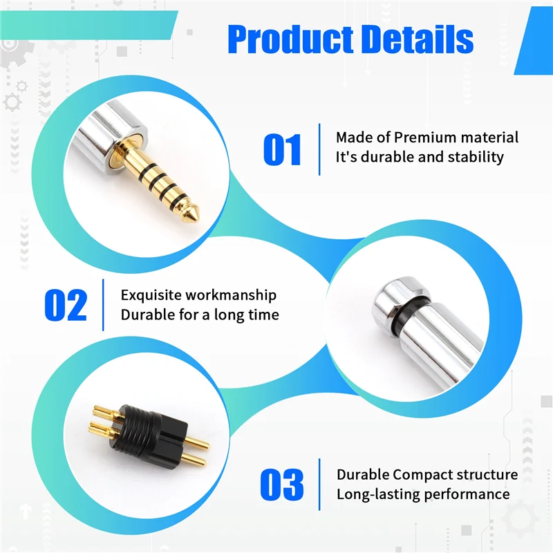 B27B ハイファイヘッドフォンケーブル 0.78 ミリメートルピン 2.5 ミリメートルバランスプラグ 3.5 ミリメートルプラグ 4.4 ミリメートルバランスプラグミッドレンジスライダー