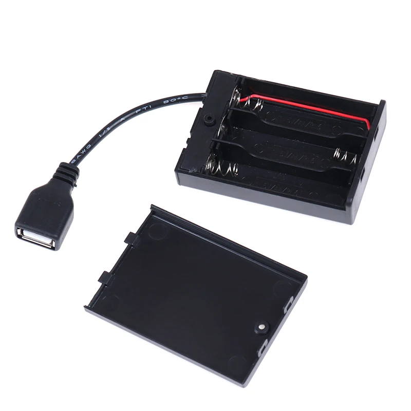 DC 4.5V Mini AA AAA Battery Holder Storage Box Case USB Power Supply Battery Box For 5050 3528 2835 LED Strip Light 1PCS