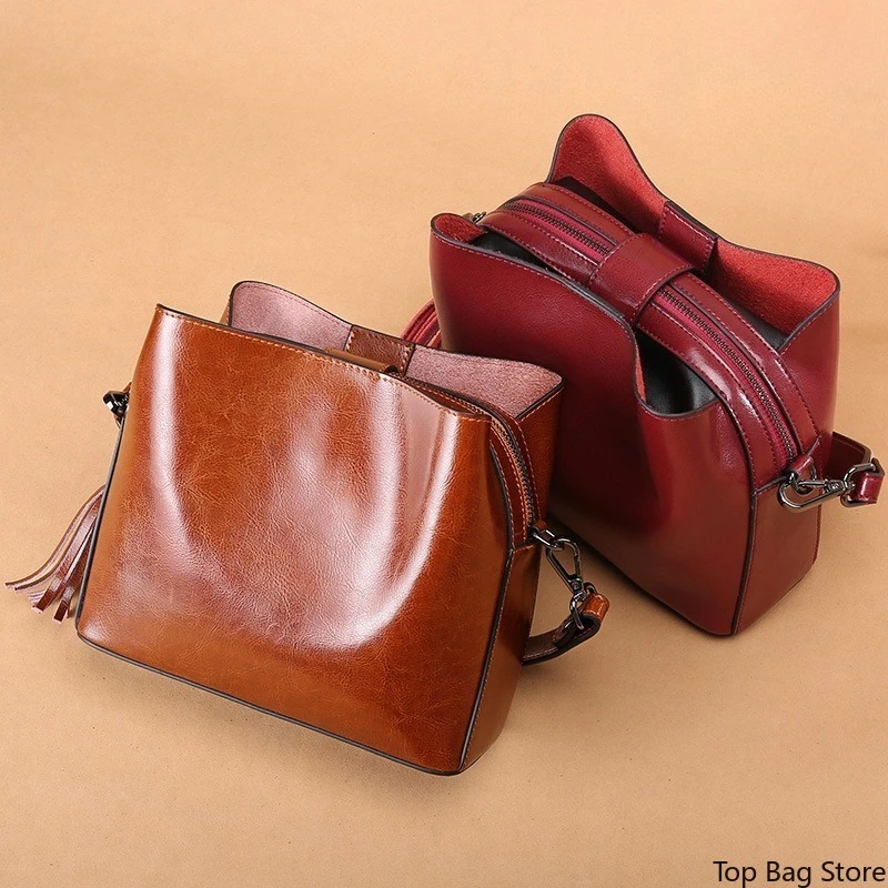 Vintage Everyday Shoulder Bag for Women Genuine Leather Adjustable Strap Convertible Luxury Handbag Fashion Trend
