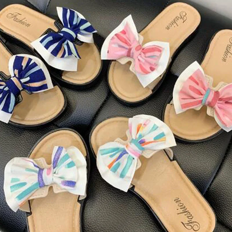 Children's Girls Slippers Fashion Bow Girls Soft Bottom Home Indoor Shoes Kids Princess pantuflas Beach Sandalias CSH1342