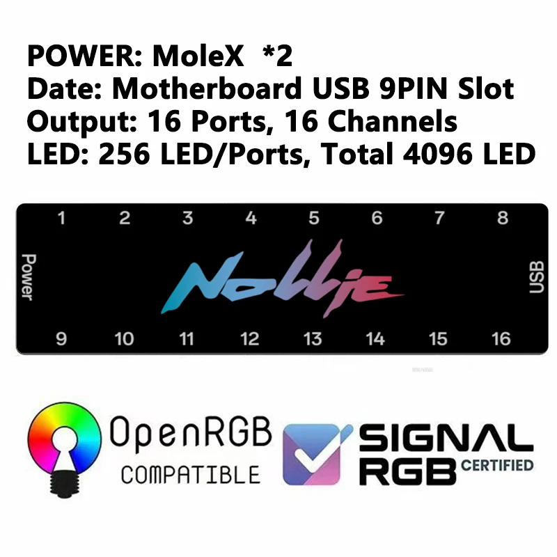 Nollie SignalRGB OpenRGB Universal 5V 3PIN ARGB محور تحكم غير متزامن للكمبيوتر حافظة الكمبيوتر مراوح التبريد شريط إضاءة