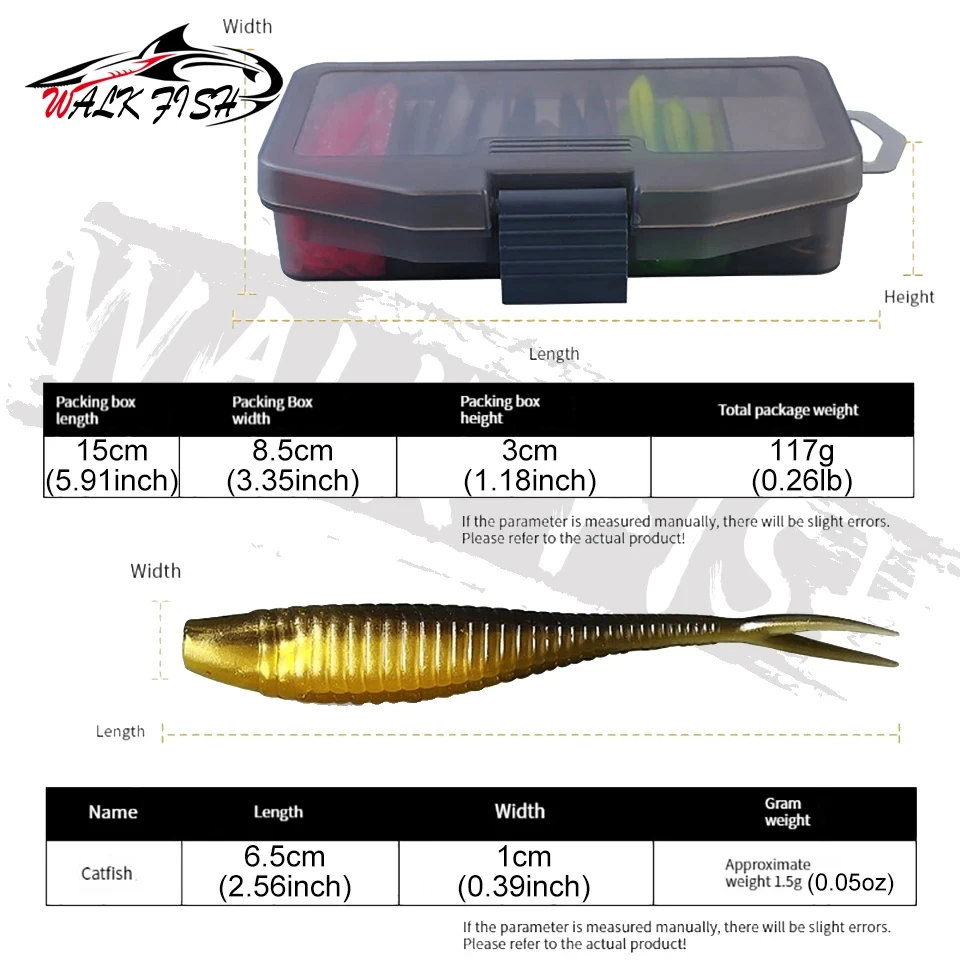 WALK FISH 61 Pieces/Set Of Bionic Fish Soft Bait Fishing Gear With Hook Storage Box Soft And Portable Outdoor Fishing Gear image 3