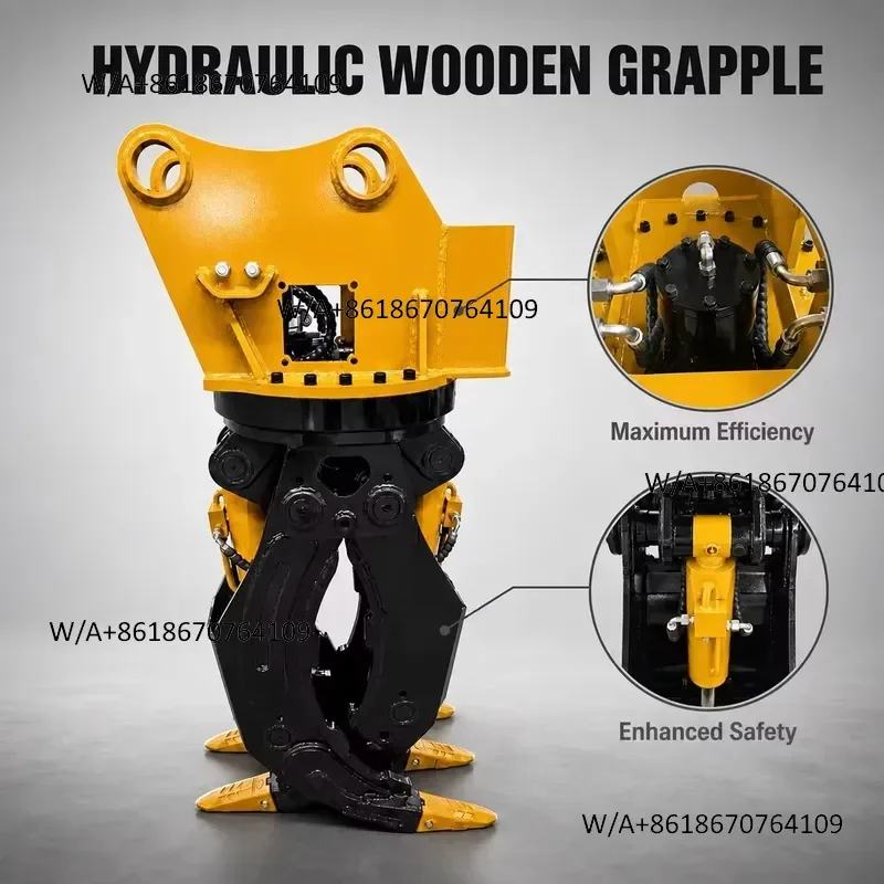 Hot Seller Heavy 360° Rotating Hydraulic Log Grapple for 20 Ton Excavator - Timber Wood Grab for Forestry & Land