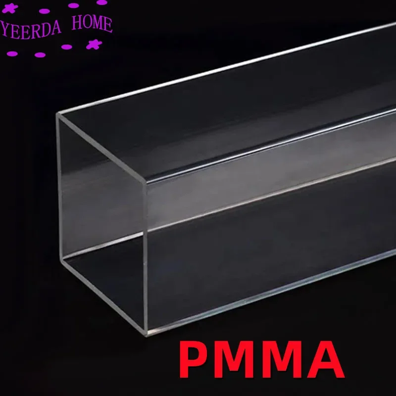 Wholesale Acrylic square tube 10~100mm Side acrylic square pipe hollow duct transparent plexiglass tube PMMA quartet cantal