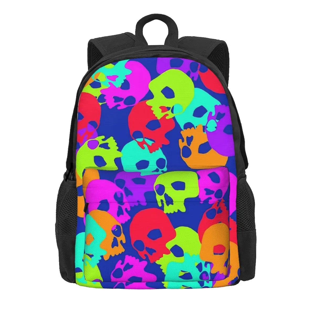 Candy Skull Backpack Girl Colorful Skulls Durable Backpacks Polyester Kawaii High School Bags Travel Custom Rucksack