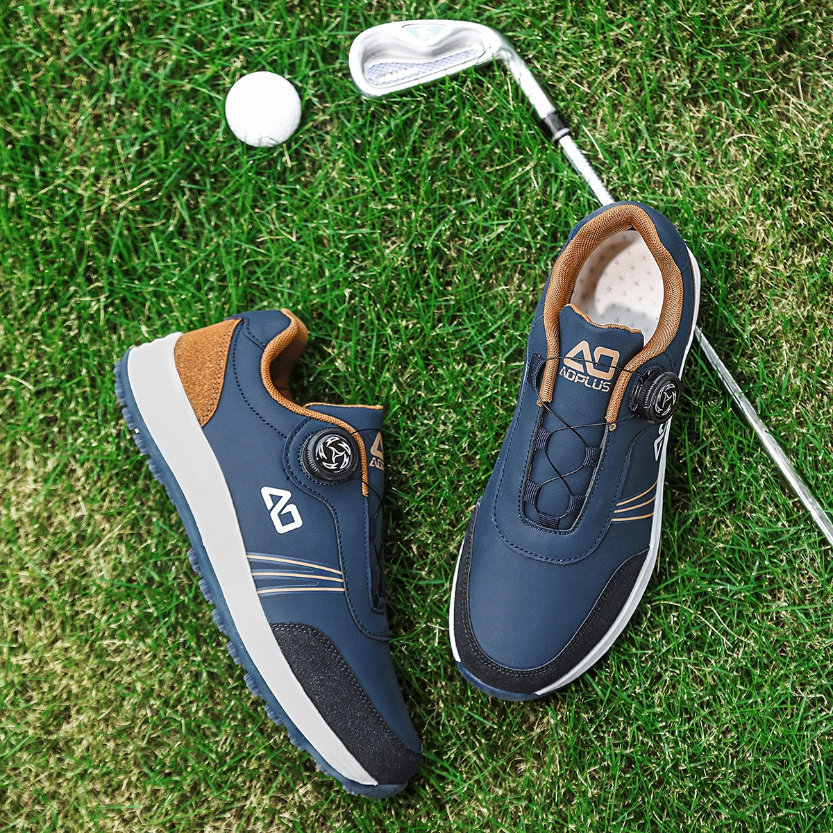 Men's Golf Shoes, New Style, Fashionable, Simple, Versatile, Solid Color, Waterproof Upper, Versatile, Stylish, Casual Sports Shoes for Men, Outdoor Youth Fashion, Men's Rotating Buckle Design, Thick Sole, Height-Increasing, Non-Slip, Simple, Versatile White Shoes, Men's Fashion Outdoor Walking Casual Shoes