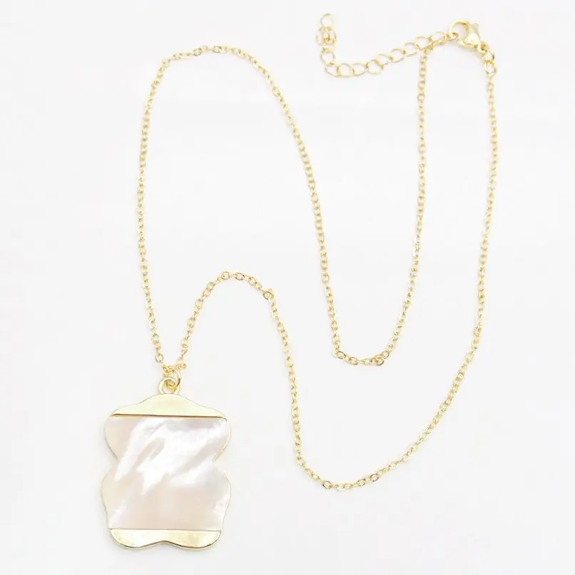 

Chain Necklace Gold Color White Shell Copper 18+2inch Jewelry Special Gift For Women