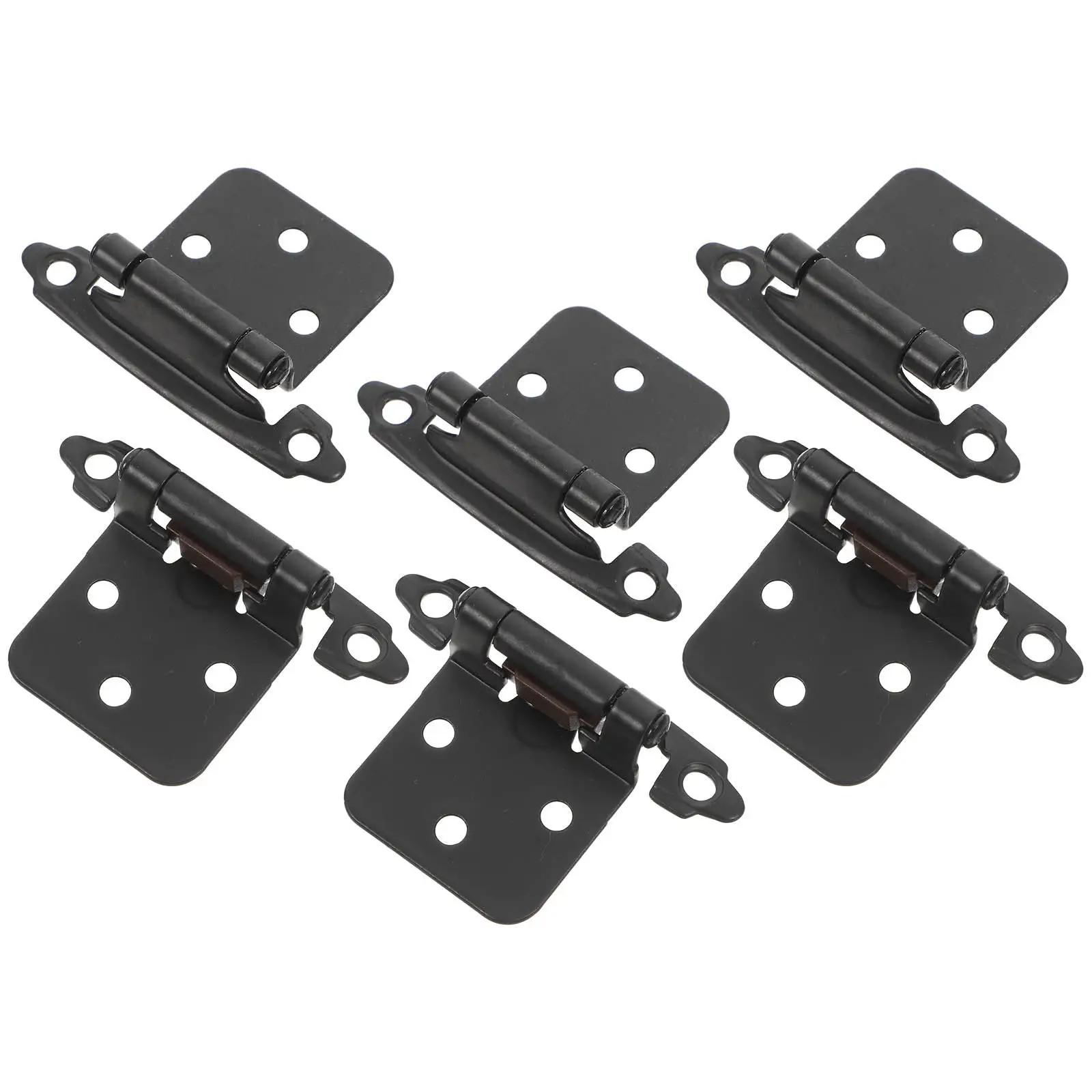 6 Pcs Black Soft Close Cabinet Hinges Matte Bathroom Door for Cabinets Brushed Nickel