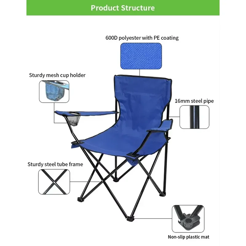 for Modern Comfortable Lightweight Steel Portable Outdoor Fishing Chair Foldable Garden Camping Chair