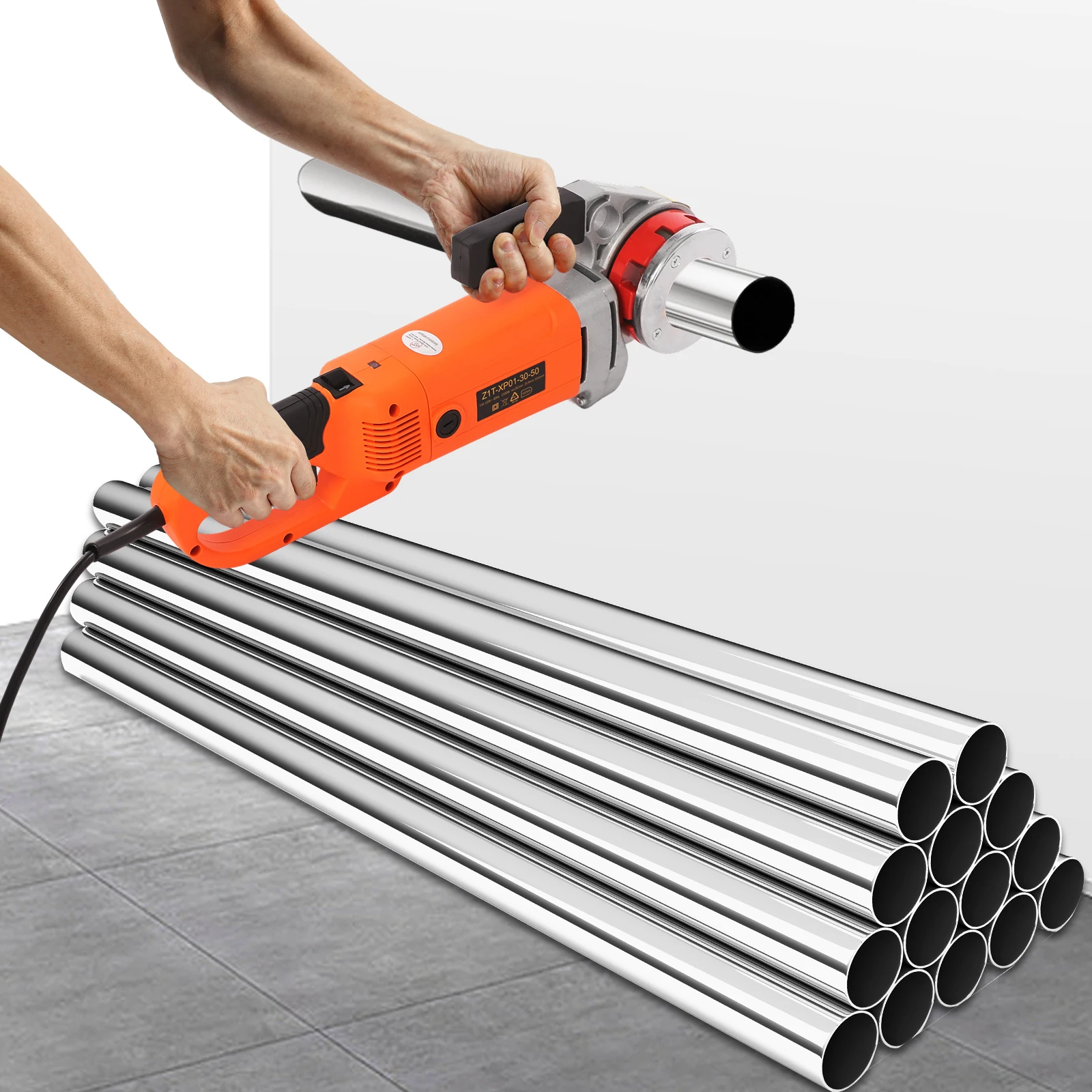 ماكينة لولبة كهربائية 2300 وات مع 6 قوالب، طقم خيط أنابيب السقاطة، أداة خيوط الأنابيب للسباكة والإصلاح وتشغيل المعادن