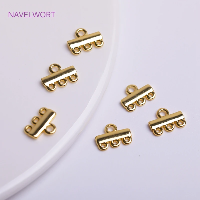 18K Gold Plated Layer Clasp Pendant Bails Connector Drop,Brass Metal Lobster Clasps Extension Chain DIY Jewelry Making Accessory