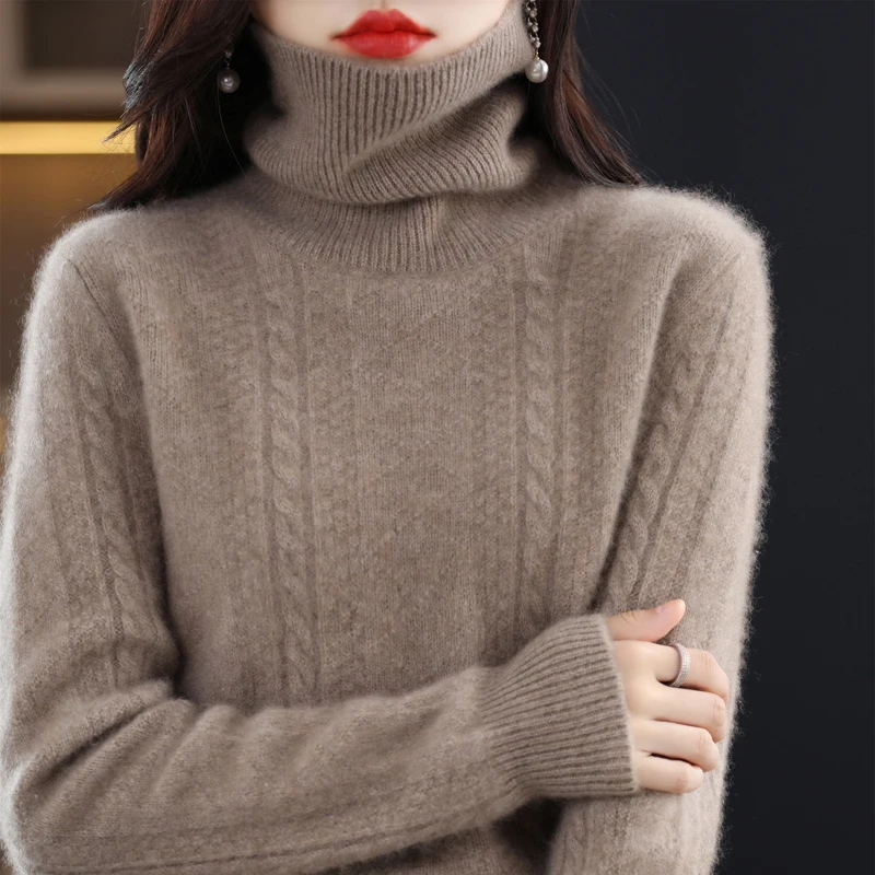 Autumn Winte Cashmere Sweater Woman Turtleneck Pullover Keep Warm Casual Knitted Soft Female Jacket Women Sweater Loose Tops