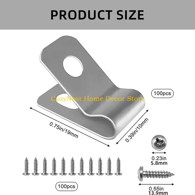 92MF Pack Of 100 Practical Stainless Steel Outdoor Wire Fence Clips For Garden Use